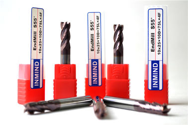 Flauta do moinho de extremidade 4 do quadrado do carboneto de tungstênio/cortador feitos sob encomenda 0.5um do moinho extremidade do entalhe - 0.6um