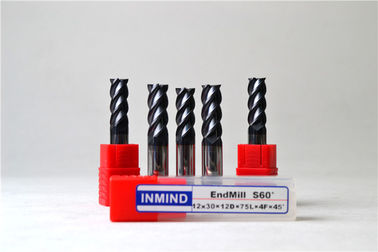 Padrão do moinho de extremidade do quadrado do carboneto de tungstênio com ângulo de hélice 45° para o corte de alta velocidade