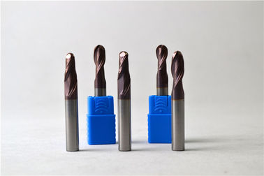 Ferramentas de corte revestidas afiladas CNC do carboneto de TiAlN do moinho de extremidade do nariz da bola para o cobre