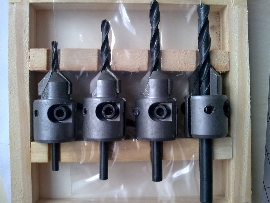 O carboneto do TCT das peças 4PCS da ferramenta de TC-004V derrubou bocados de broca do escareador para a perfuração de madeira