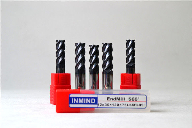 Padrão do moinho de extremidade do quadrado do carboneto de tungstênio com ângulo de hélice 45° para o corte de alta velocidade