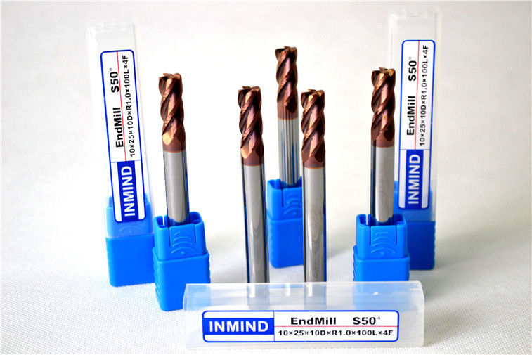 Ferramentas de corte contínuas do carboneto da flauta longa extra do moinho de extremidade 4 do raio do canto do CNC
