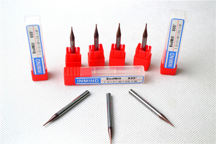 Dois cortador do tamanho HRC55 dos moinhos de extremidade da flauta HRC60 micro micro, 0.3mm a 0.9mm